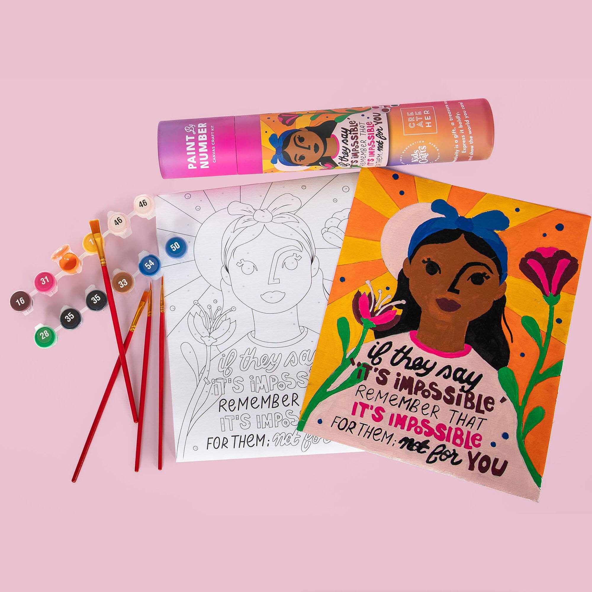Kids Crafts Nothing Is Impossible Paint By Number Canvas Kit